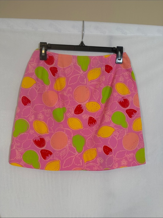 Lilly Pulitzer Dresses & Skirts - Vintage Lilly Pulitzer Skirt Size 6 Pink Colorful Fruit Print